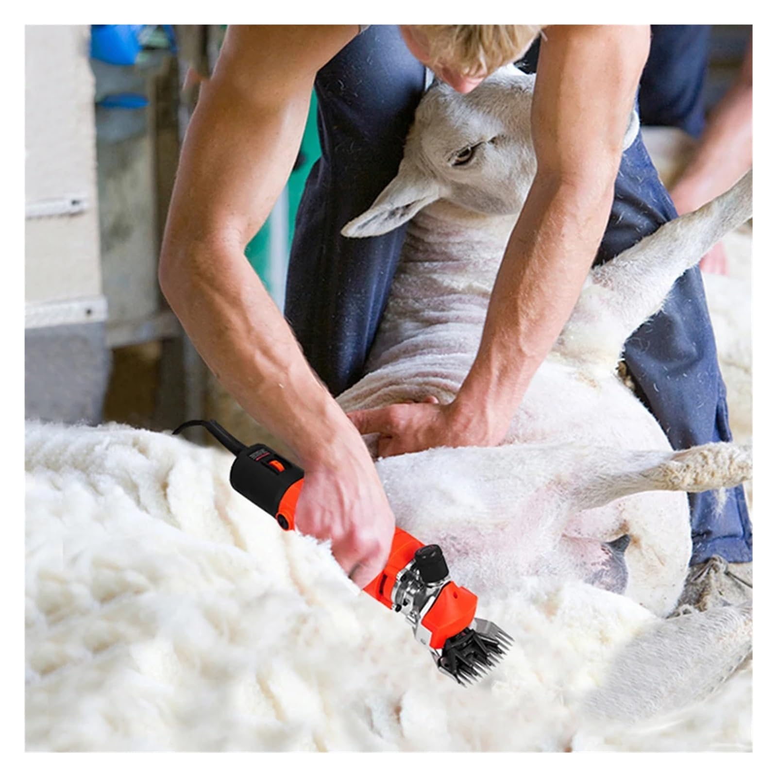 Esquiladora eléctrica for ovejas y cabras, tijeras agrícolas, cortadora de lana, máquina cortadora de animales Para Afeitar Pelaje Lana Granja Ganado Mascota(Red)