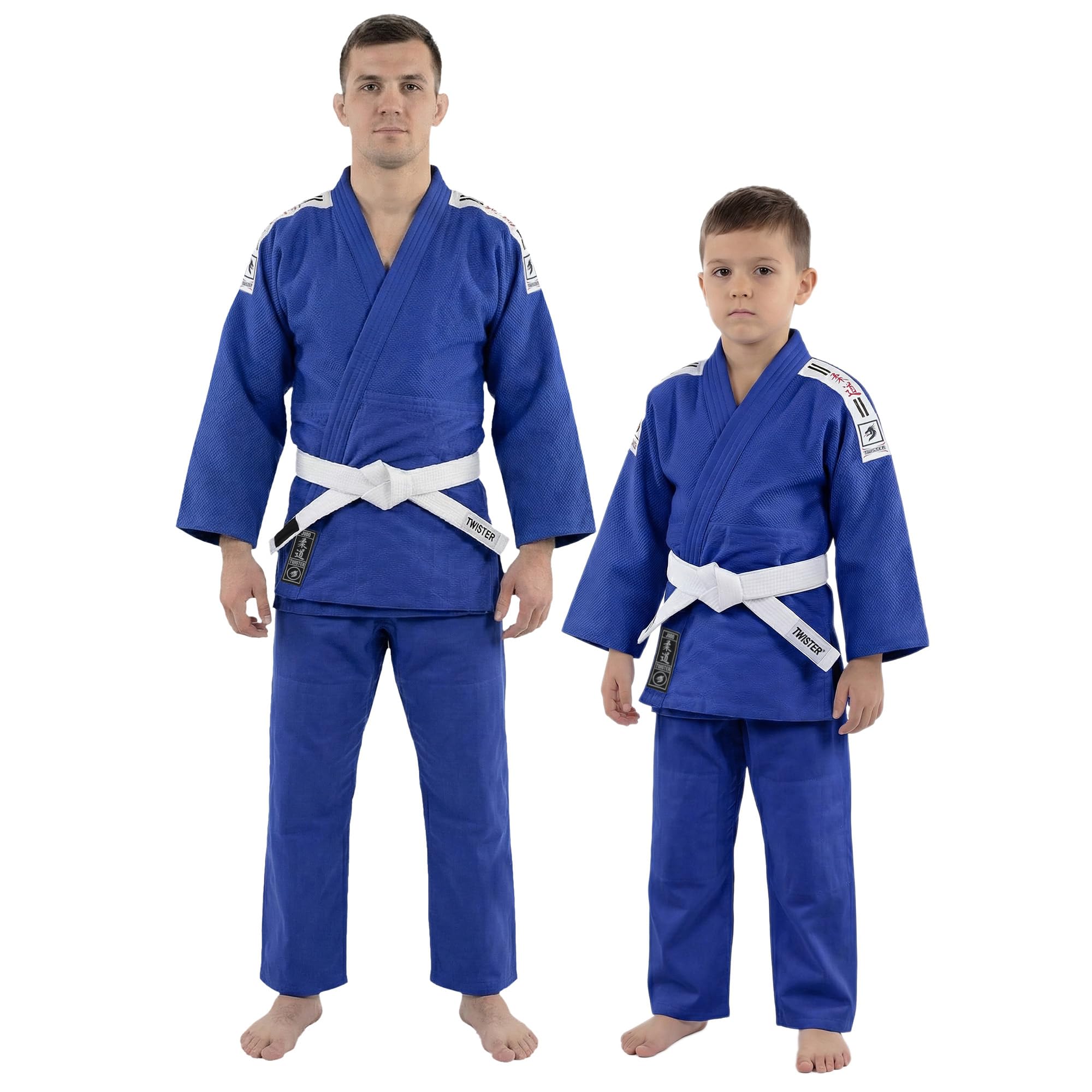 TWISTER FIGHT WEAR Judo Gi Black Tiger Judo Uniforms Gi M/O Premium Quality Cotton Grain Cloth 450GRM, With Free Belts