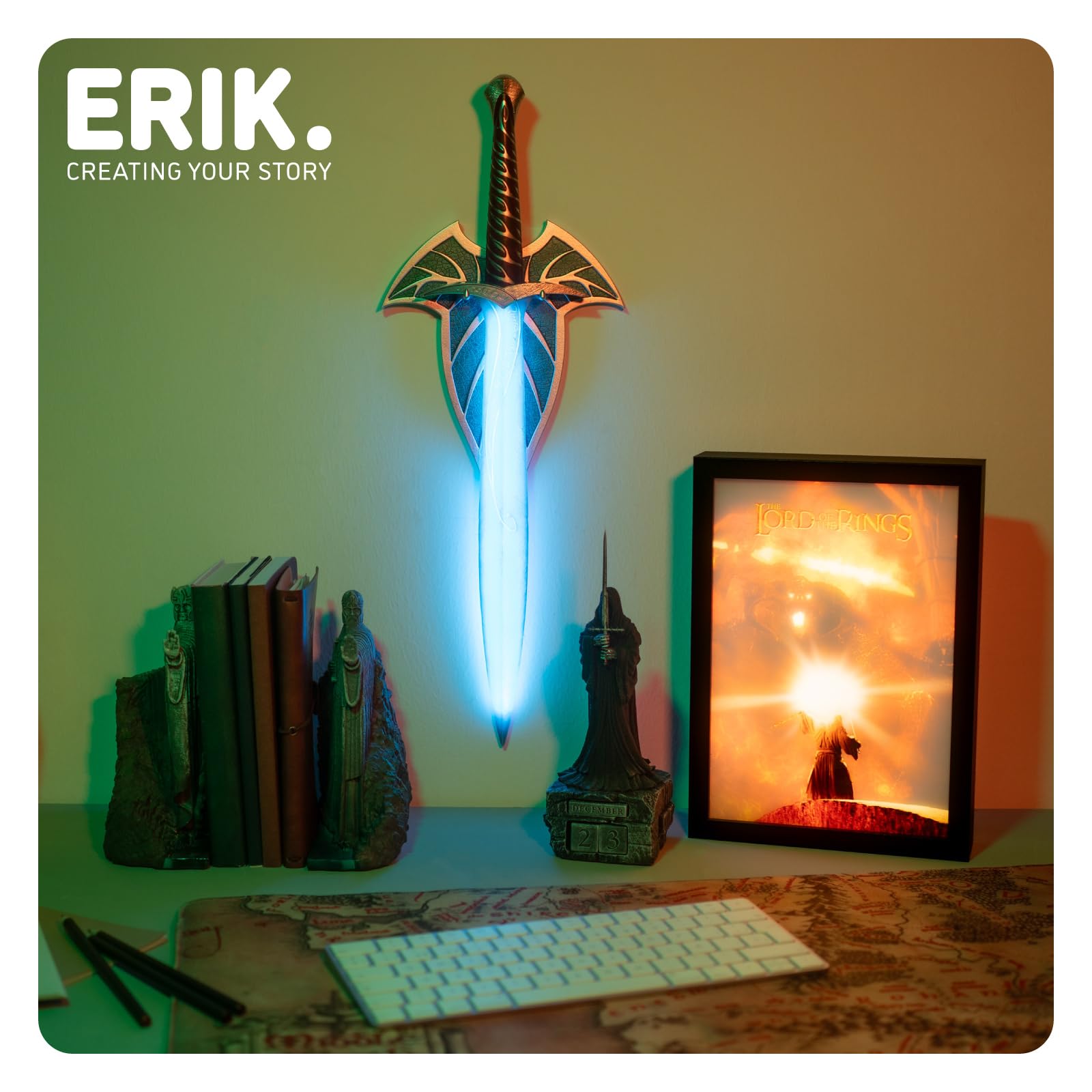 Grupo Erik El Señor de los Anillos Lampara BALROG - Lampara Mesita Noche | Lampara escritorio Gaming, Regalos, Figura con LUZ LED (USB/Pilas), Decoración Lord of the rings, Merchandising OFICIAL