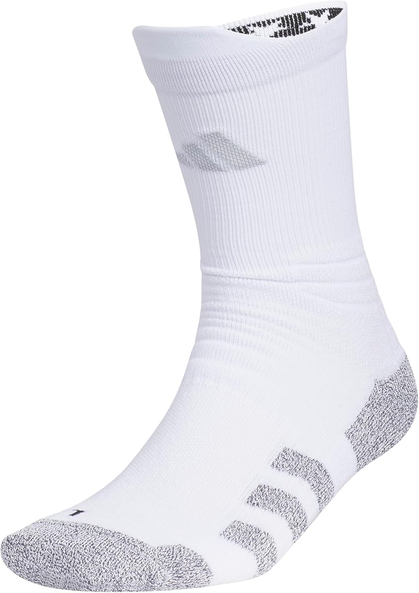 adidas 5-Star Traxion Crew Sports Socks 1 Pair | Unisex, 1-Pack, Cushioned Impact Zones, Arch & Ankle Support, Moisture-Wicking, Stay-Up Fit, Game & Practice Ready