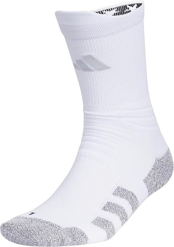 adidas 5-Star Traxion Crew Sports Socks 1 Pair | Unisex, 1-Pack, Cushioned Impact Zones, Arch & Ankle Support, Moisture-Wicking, Stay-Up Fit, Game & Practice Ready