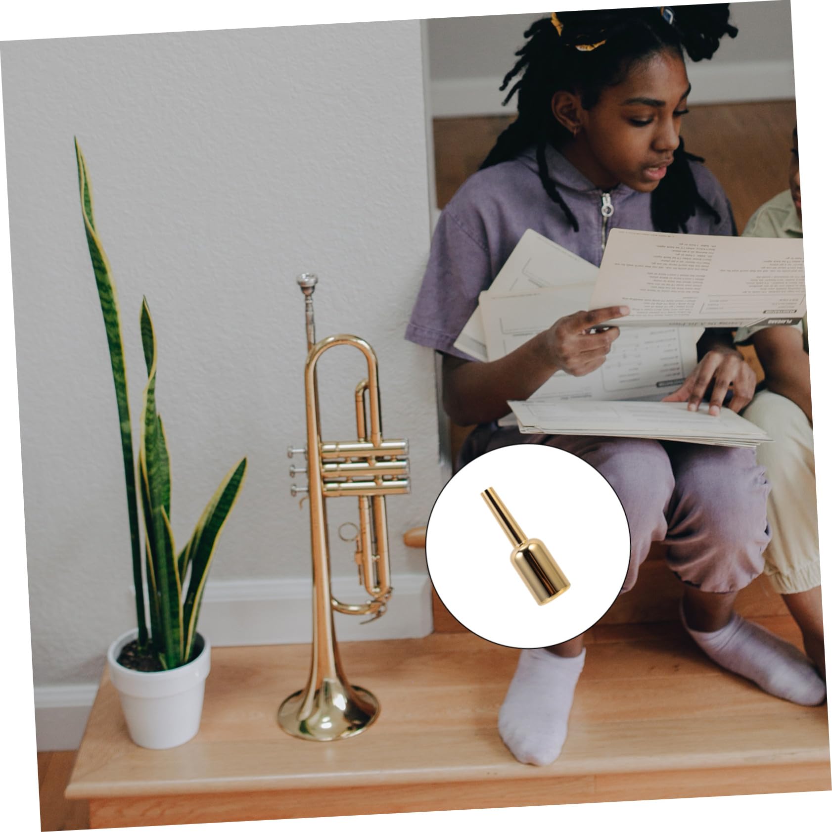GALPADA Boccaglio per Tromba Finitura in Oro, Suono Elegante e Duraturo, Materiale Placcato, per Studenti e Principianti, Accessorio Portatile e Professionale