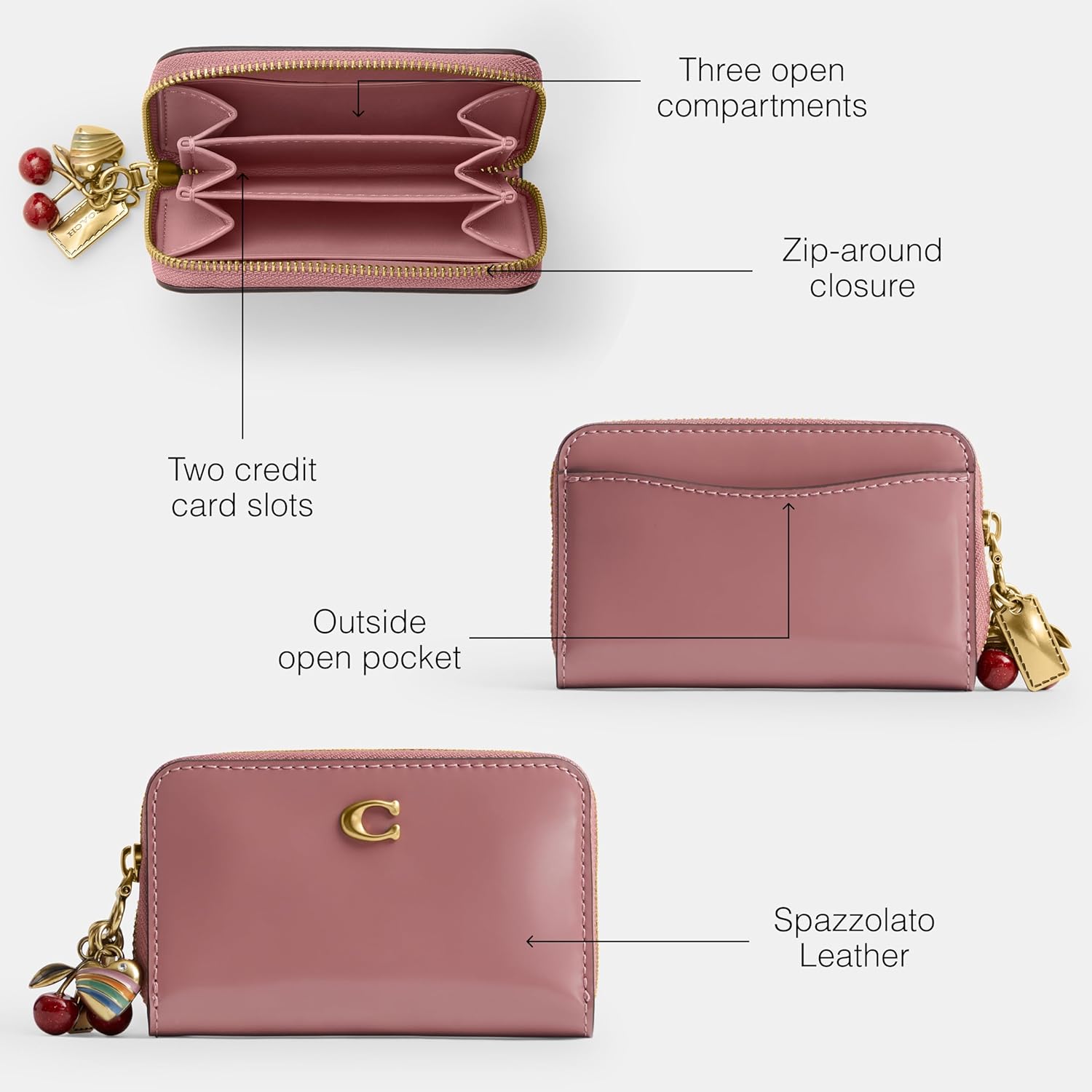 COACH Essential Small Zip Around Card Case - Image 3