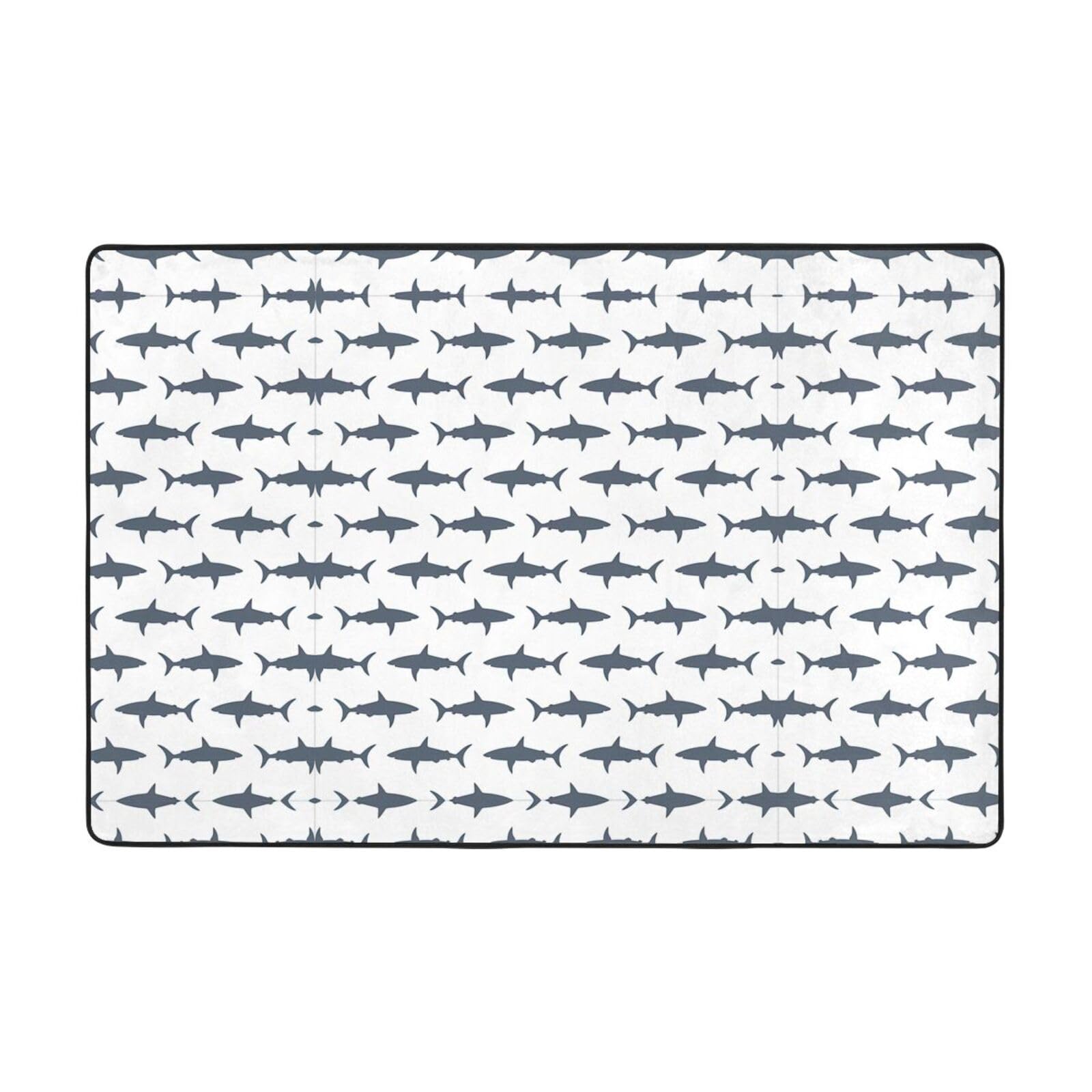 Tapis poisson et requin lavable grand format pour salon et paillasson d'entrée