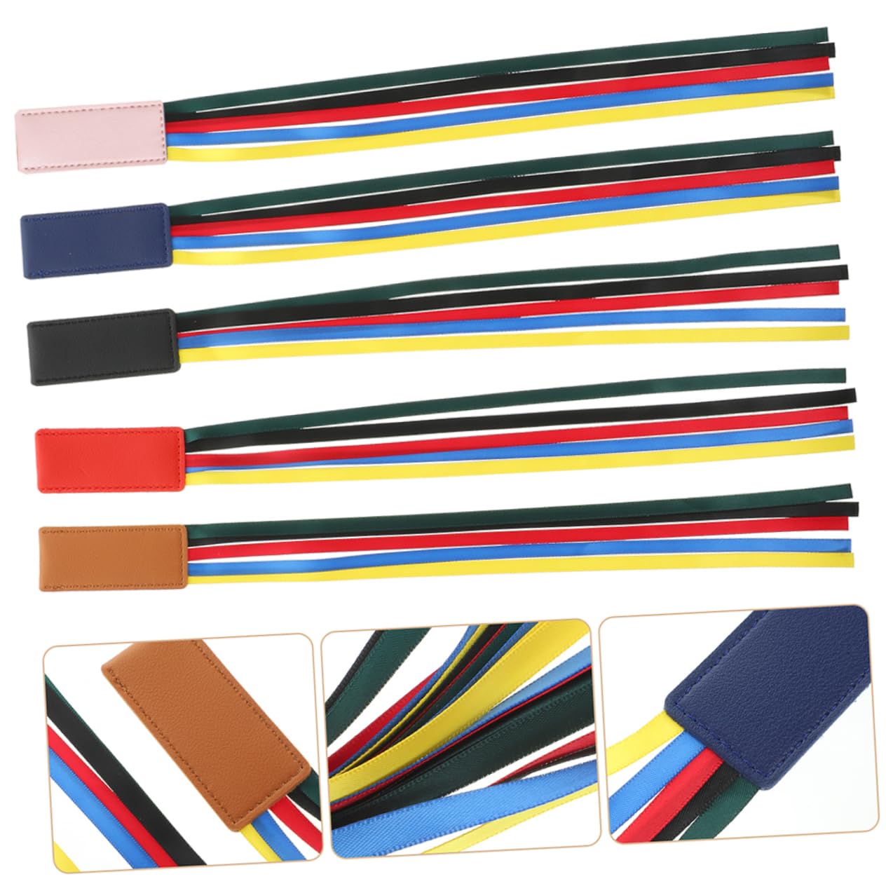 Uonlytech 5 Set Segnalibro in Pelle Pagina Riutilizzabile Ricamato Colorato Piccolo Segnalibri Accessori Per La Lettura Segnalibro Studenti Offerta Di Lettura Nastro 5 Pezzi*5