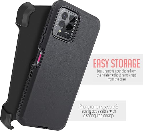 Miniatura 2 de jackpot wireless Funda para T-Mobile Revvl 6 Pro 5G, funda para teléfono con protector de pantalla integrado, clip giratorio para cinturón,