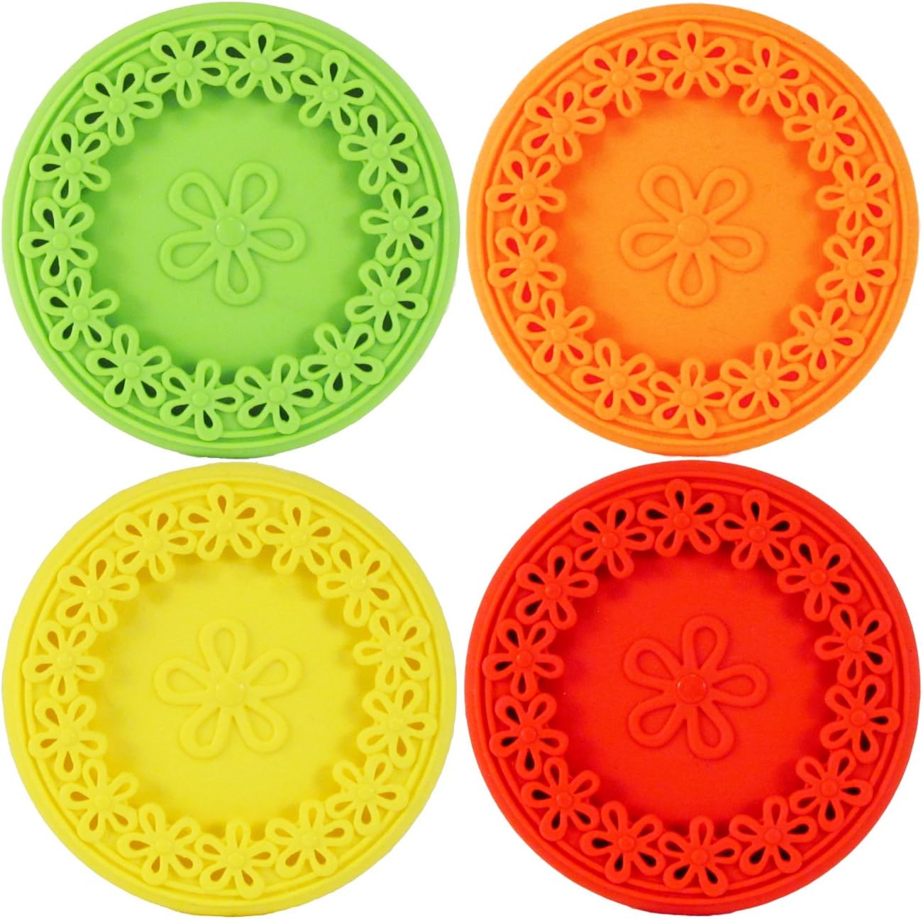 Joster Coasterica 2-in-1 Silicone Stemware Coaster and Glass Marker, Set of 4, Sunrise