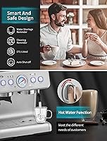 Vista 8 de Gevi Máquina de café expreso de 20 barras con molinillo y varita de vapor, todo en uno, máquina de café expreso y máquina de café expreso