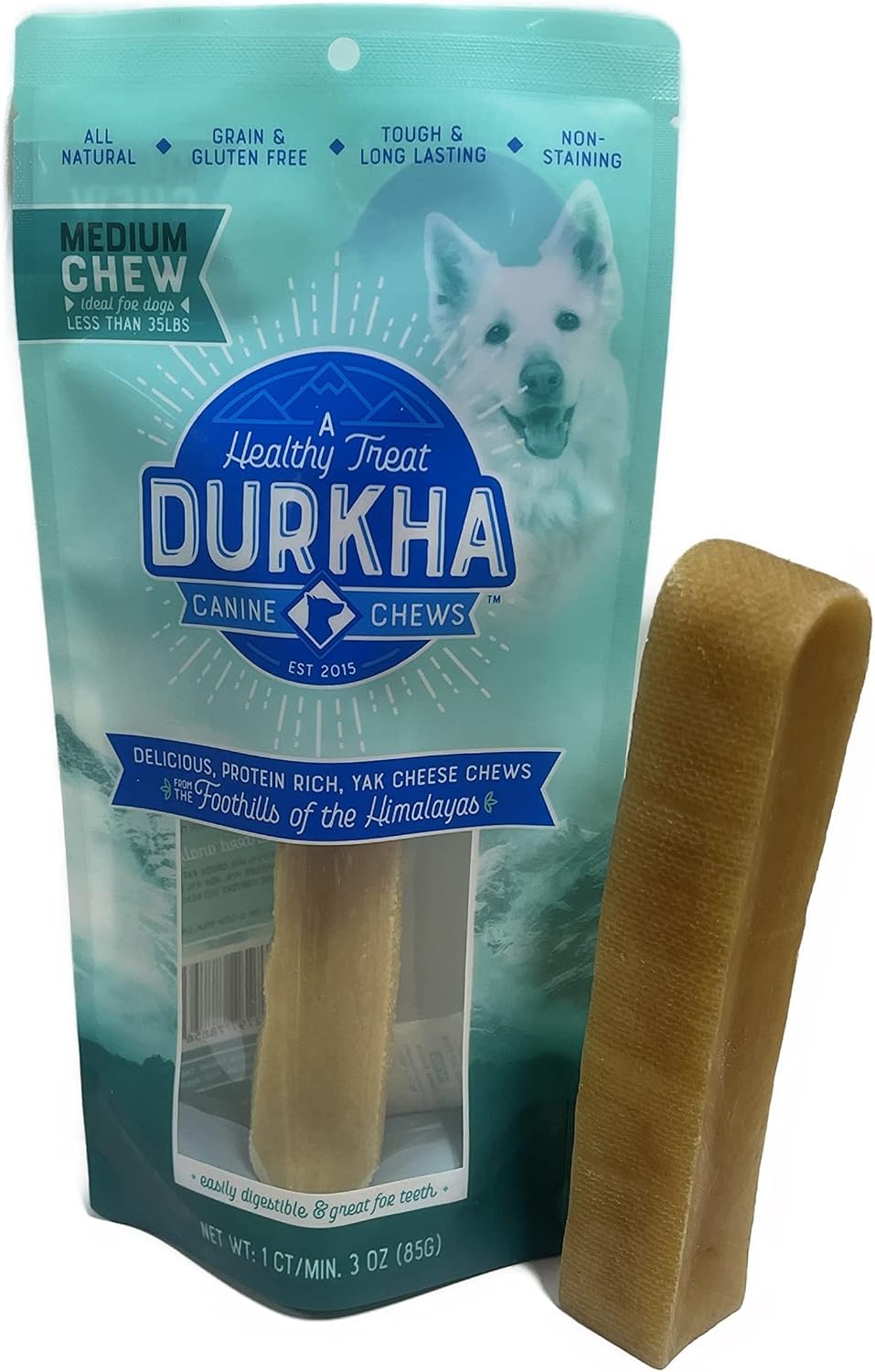 Durkha Himalayan Dog Chews | Natural Long Lasting Dog Chew Made from Yak Milk | Great for Aggressive Chewers | Does Not Stain Carpets or…