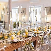 Vista 8 de 16 piezas de 8 brazos de candelabros de acrílico para centros de mesa, portavelas transparentes con pantalla para decoración de mesa, centro de mesa