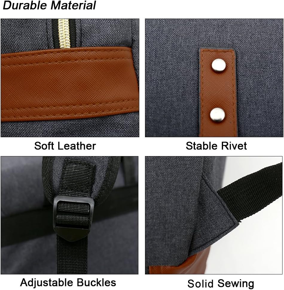 Unisex Professional Slim Business Laptop Backpack, Feskin Fashion Casual Durable Travel Rucksack Daypack (Waterproof Dustproof) with Tear Resistant Design for Macbook, Tablet - Dark Grey
