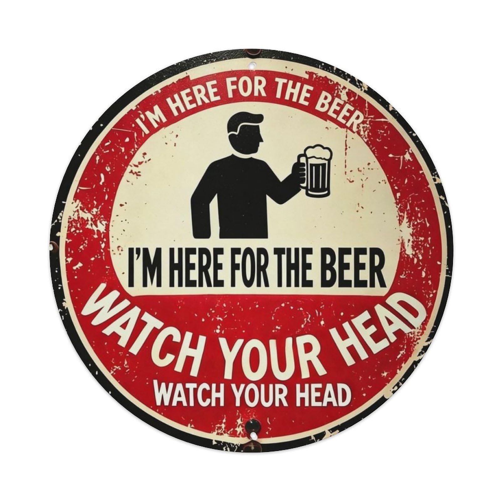 I'M HERE FOR THE BEER Metal Tin Sign Plaque