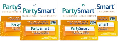 Himalaya PartySmart, una cápsula para una mañana mejor, a base de plantas, soporte hepático, mejor mañana después de beber, estudiado clínicamente,