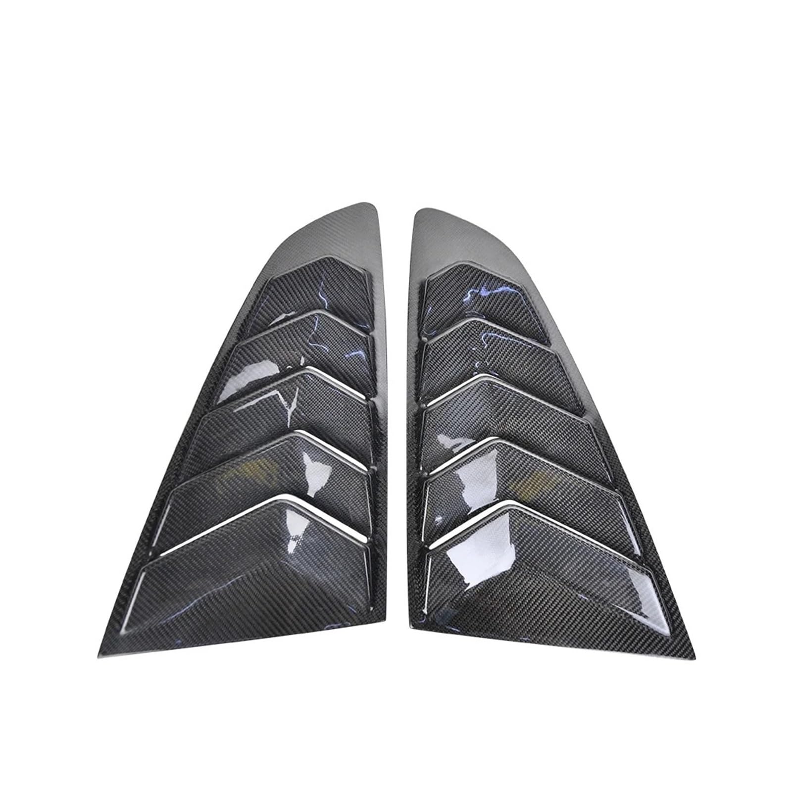 Compatible for Ford Mustang 2015-2020 Real Dry Carbon Fiber Car Rear Louver Window Side Shutter Cover Trim Sticker Vent Scoop