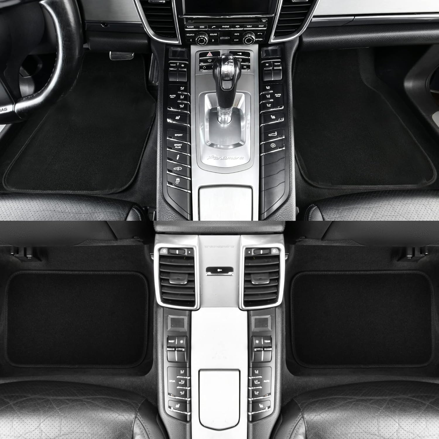 Mythoria Car Floor Mats Full Set Fit for Honda Civic EX EX-L HF SE Si LX Natural 2012 2013 2014 2015 | All-Weather Protection,Black, Velour Carpet | Waterproof, with Anti-Slip Backing Honda Civic 2012-2015 Large