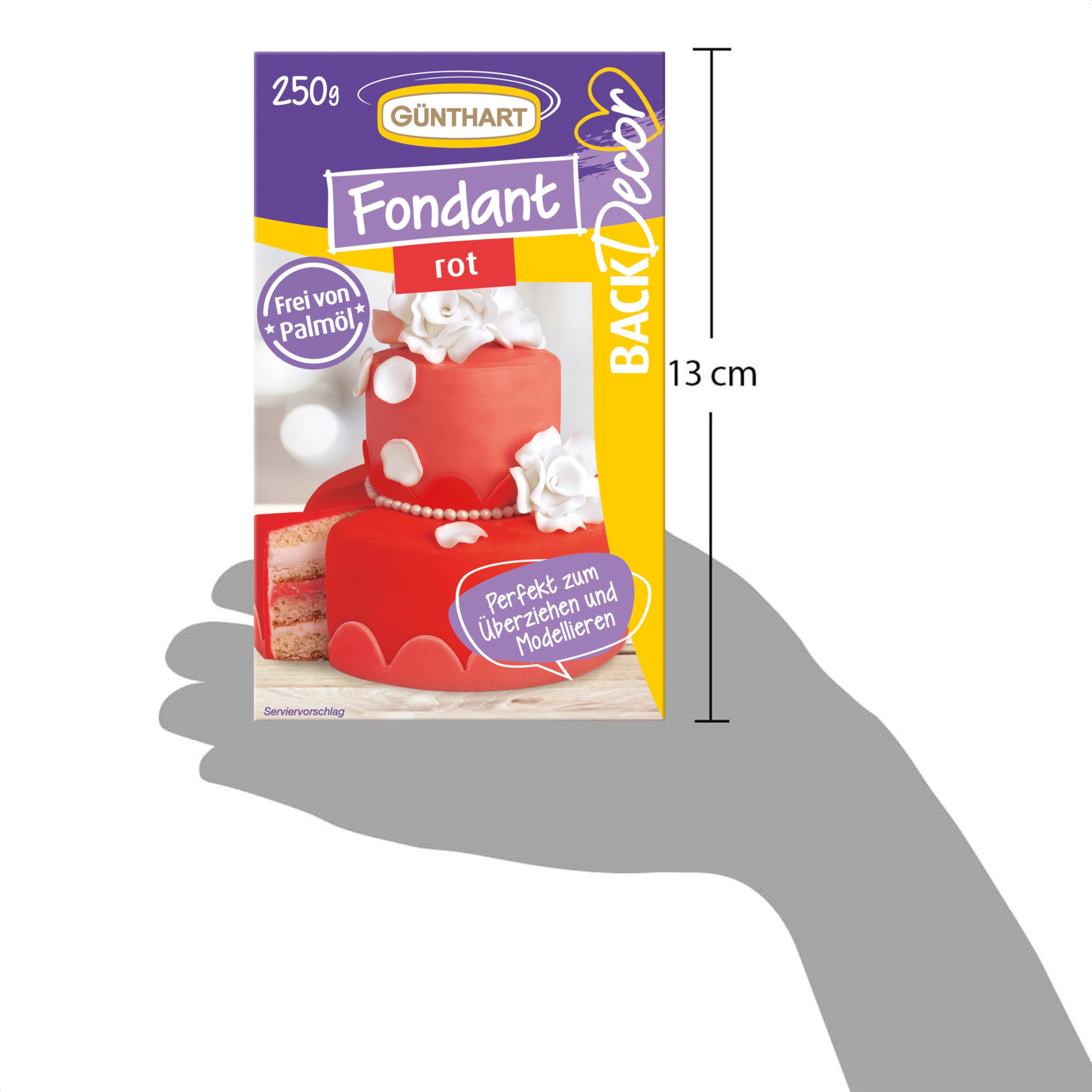 Günthart BackDecor Royal fondant czerwony | bez oleju palmowego | masa modelarska | miłość | Walentynki | Dzień Matki | (250 g)