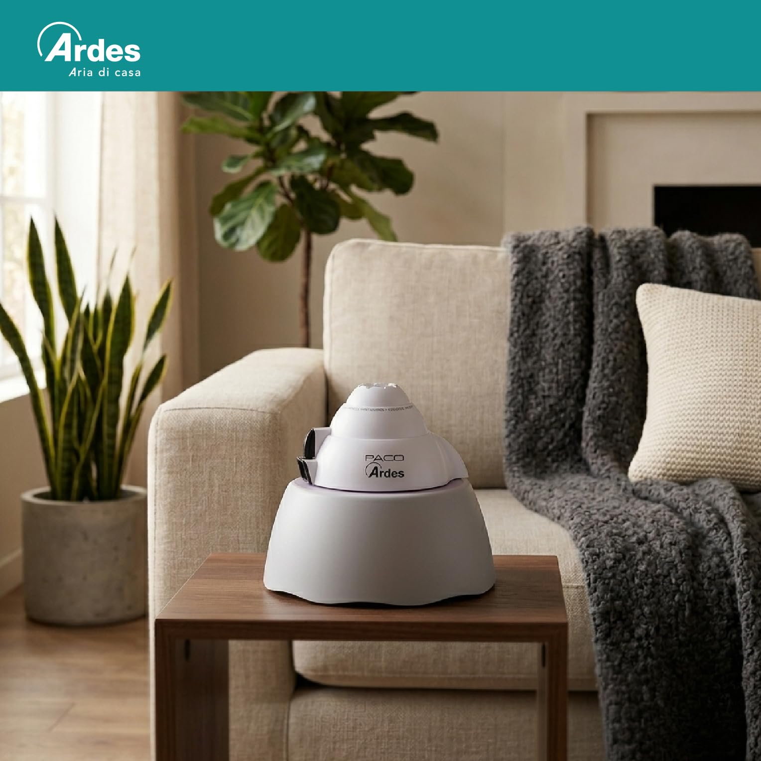 ARDES AR820 Humidificador de Vapor Caliente PACO de Electrodos 400W, Humidificador Vapor Caliente Terapéutico con Vaporizador Regulable y Autoapagado, Capacidad 2 Litros para 8 Horas de Autonomía