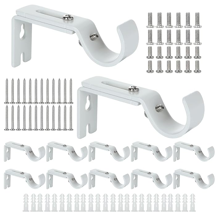 Buy LIVTE 12 Pcs Adjustable Curtain Rod Brackets, Heavy Duty Curtain
