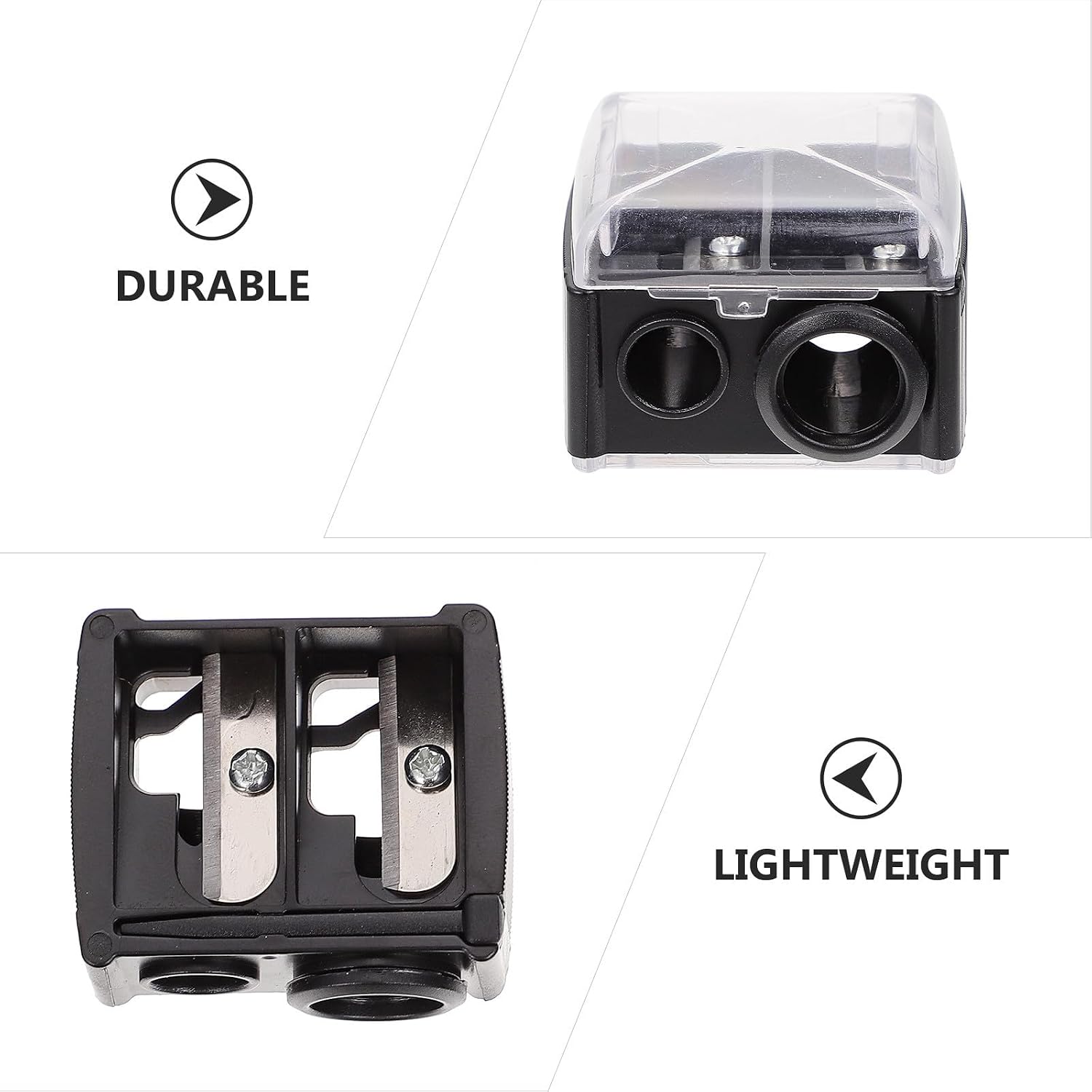 Black Makeup Pencil Sharpener ABS 4pcs for Eyeliner and Lip Liners