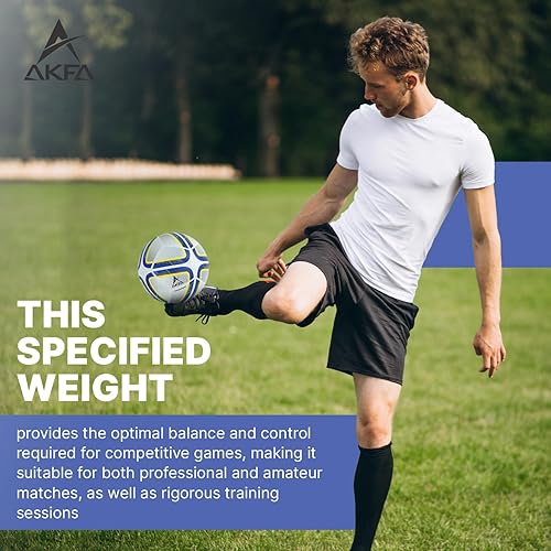 Miniatura 7 de ARTC AKFA Champion - Balón de fútbol tamaño 5, pelota de fósforo, calidad premium, resistente a la intemperie, agarre duradero