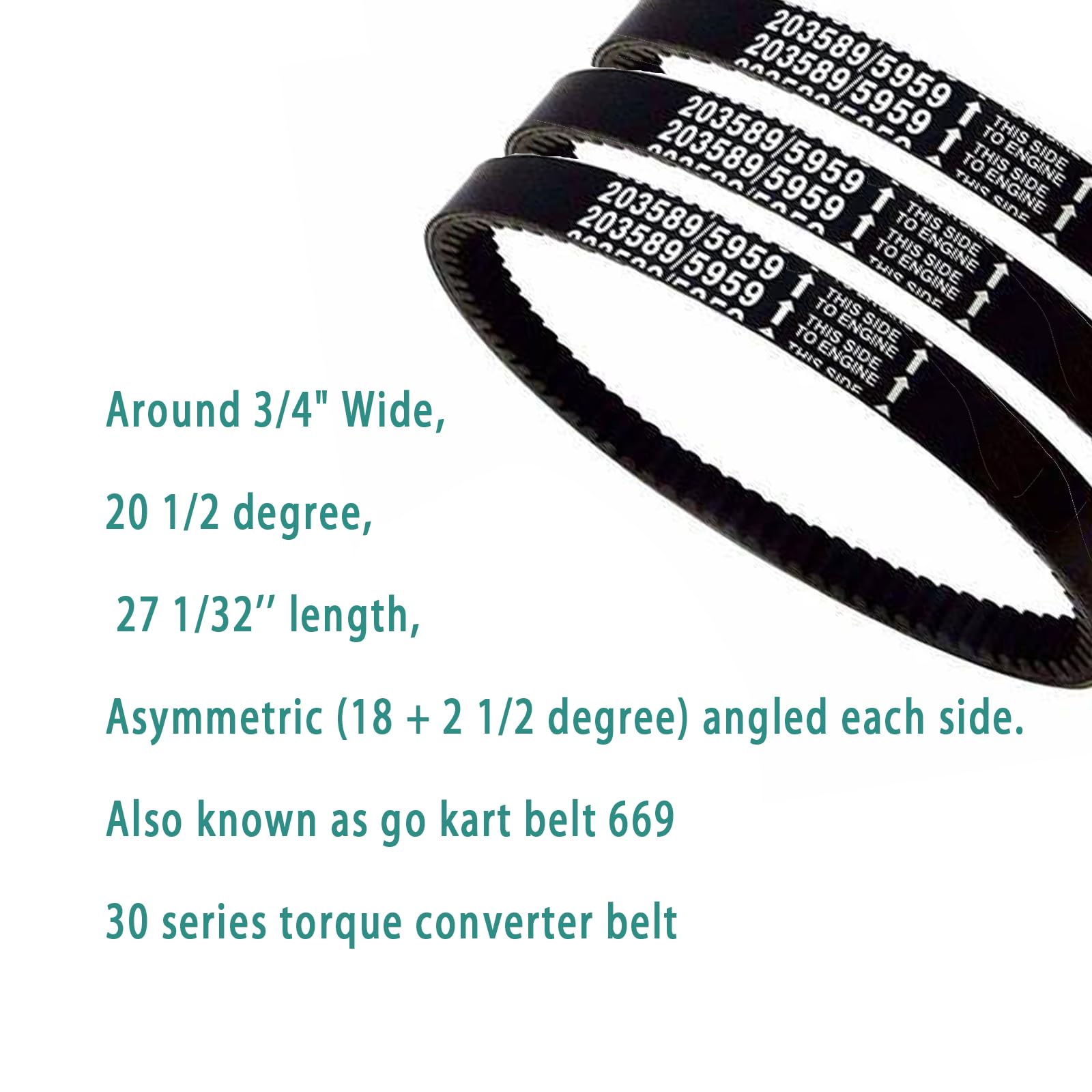 Amazon.com: QYMOTO 3pcs 30 Series Go Kart Drive Belt 203589