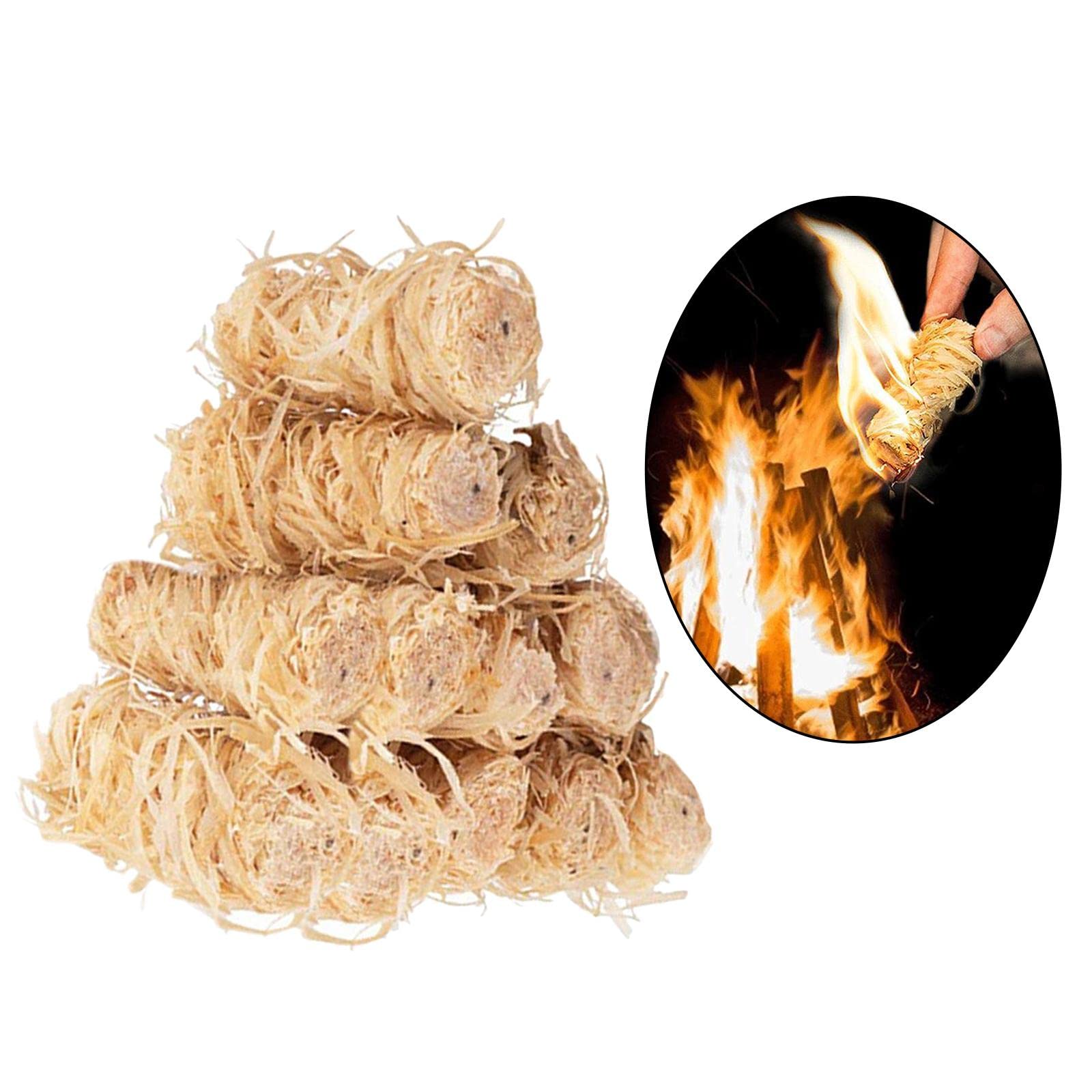 5 set 12 x 100% accendifuoco legna camino barbecue barbecue in legno 2 x 6,5 cm