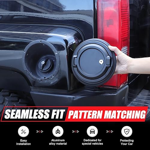 Miniatura 5 de Tapa de tanque de gasolina con bloqueo de puerta para Hummer H3 2005-2009, tapa de gas para puerta de llenado de combustible, cubierta de tanque de