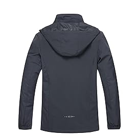 Hikevitang Men\'s Lightweight Waterproof Rain Jacket,Shell Hooded Outdoor Raincoat Hiking Windbreake jacket