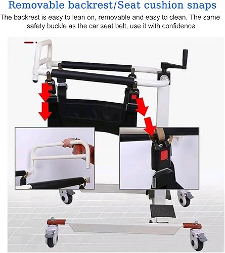 Miniatura 4 de seveni Silla de transferencia de paciente, asistencia de elevación para ancianos, portátil, elevador de automóvil, mesita de noche, cómoda silla de