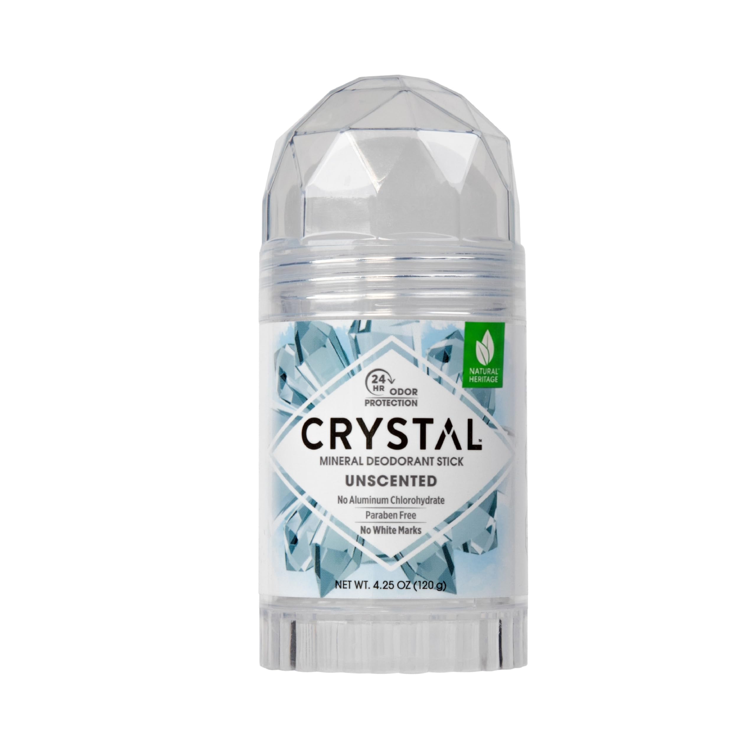 CRYSTAL Deodorant Stick (30003), Unscented, 4.25 Ounce Unscented Pack of 1 (4.5 oz)