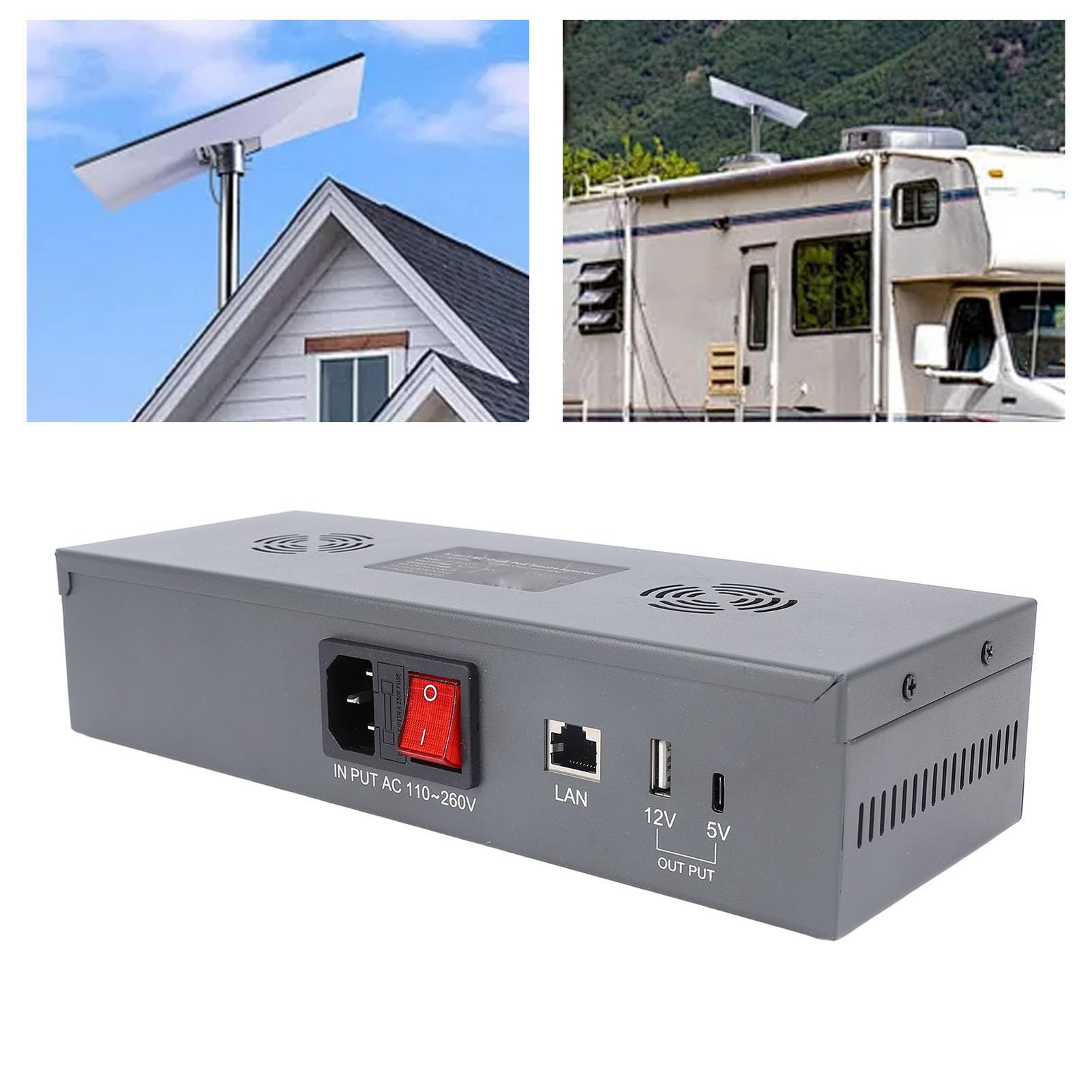 Zerodis High Safety 48V Poe Injecteur et Splitter Kit 150W Ethernet Gigabit-Sutput avec USB A pour Les Mini-dennes, pour la Transmission Vidéo Douce, Matériau en Fer (Prise UE)