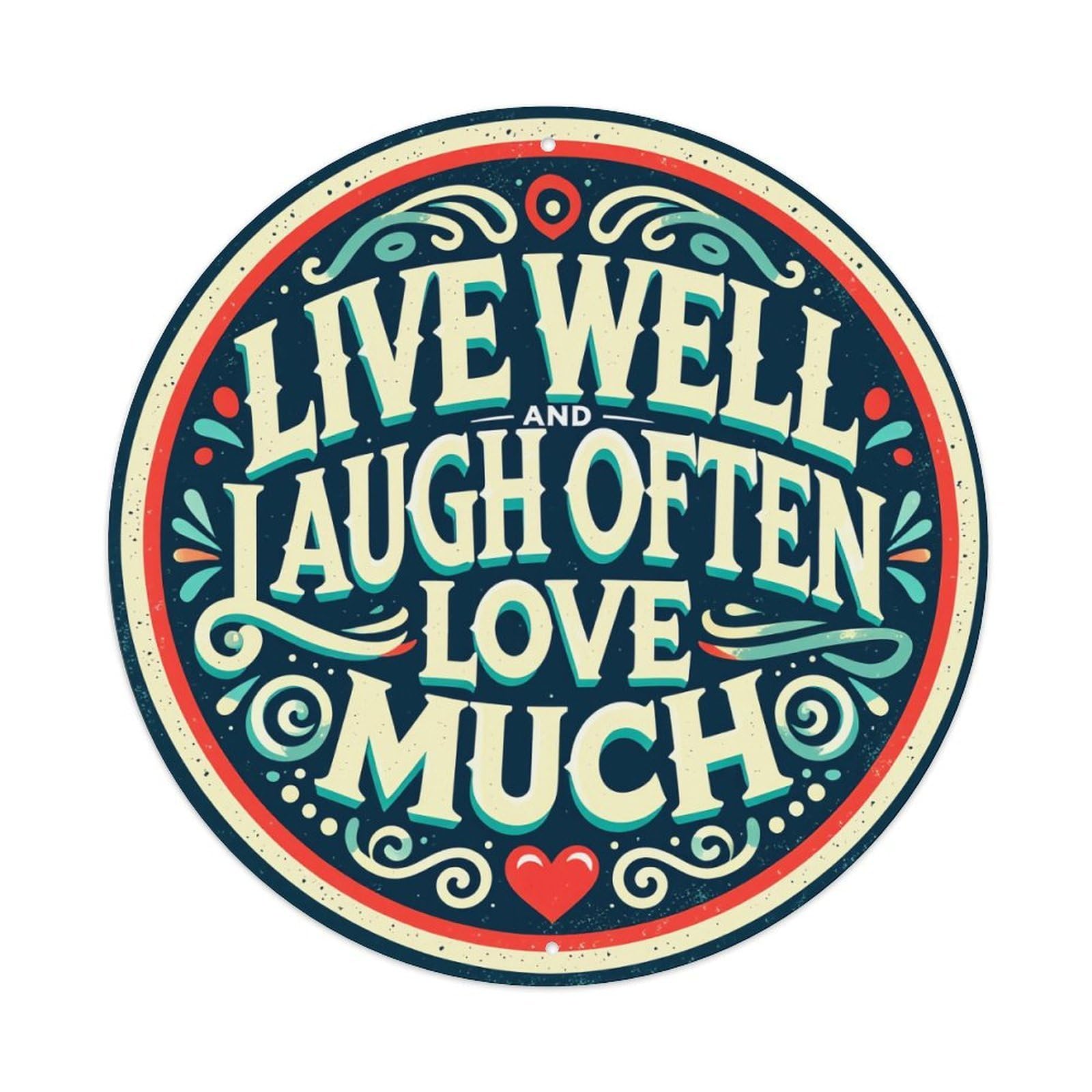 Jdfenggu Vintage Live Well Laugh Often Love Much Retro Metal Tin Sign, Metal Poster For Bar, Home, Man Cave, Kitchen, Laundry Room Art Decor 8X8 Inch