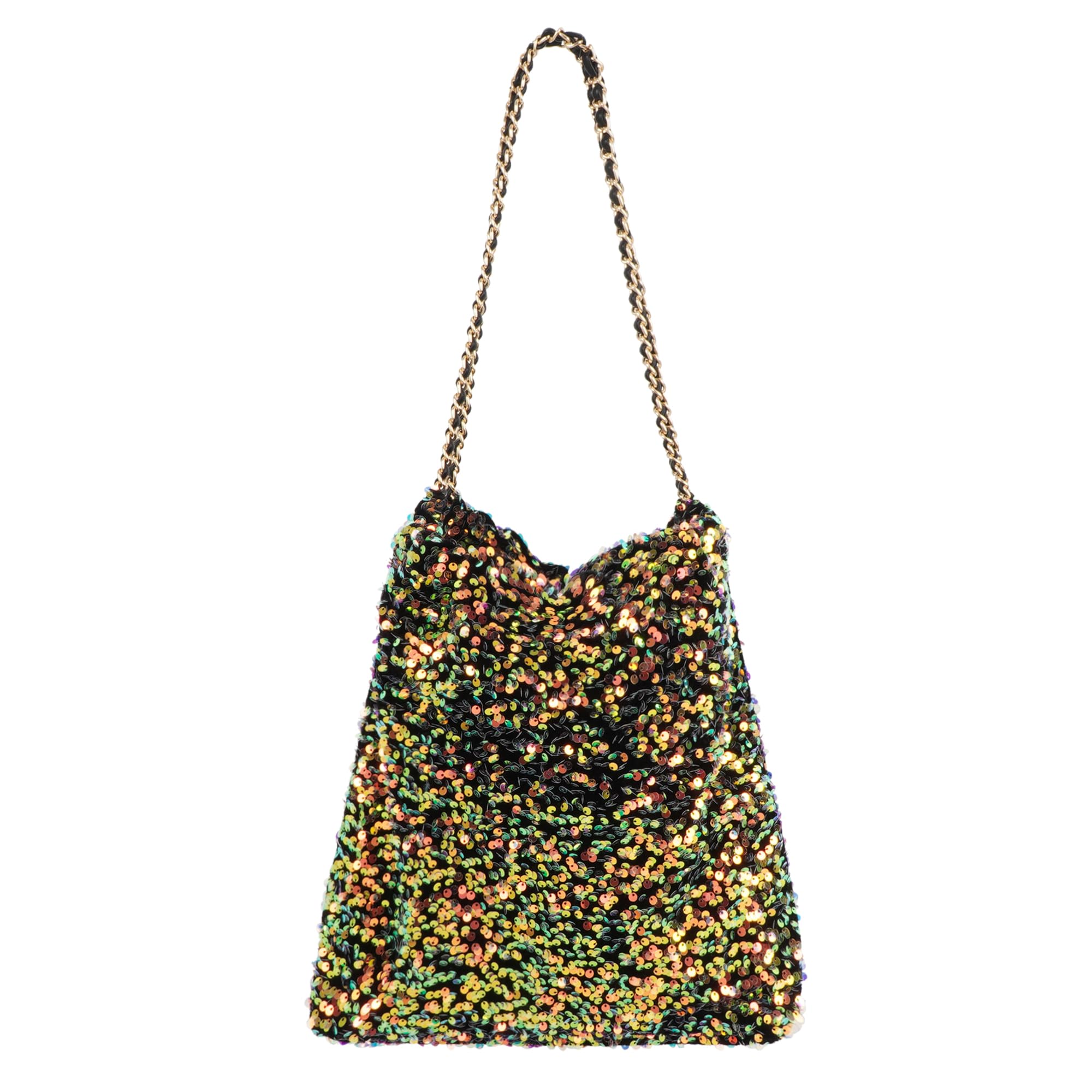 Meliyya Pailletten Shopper Tote Bag Schultertasche Glänzende Umhängetasche Beuteltasche für College Party Alltags