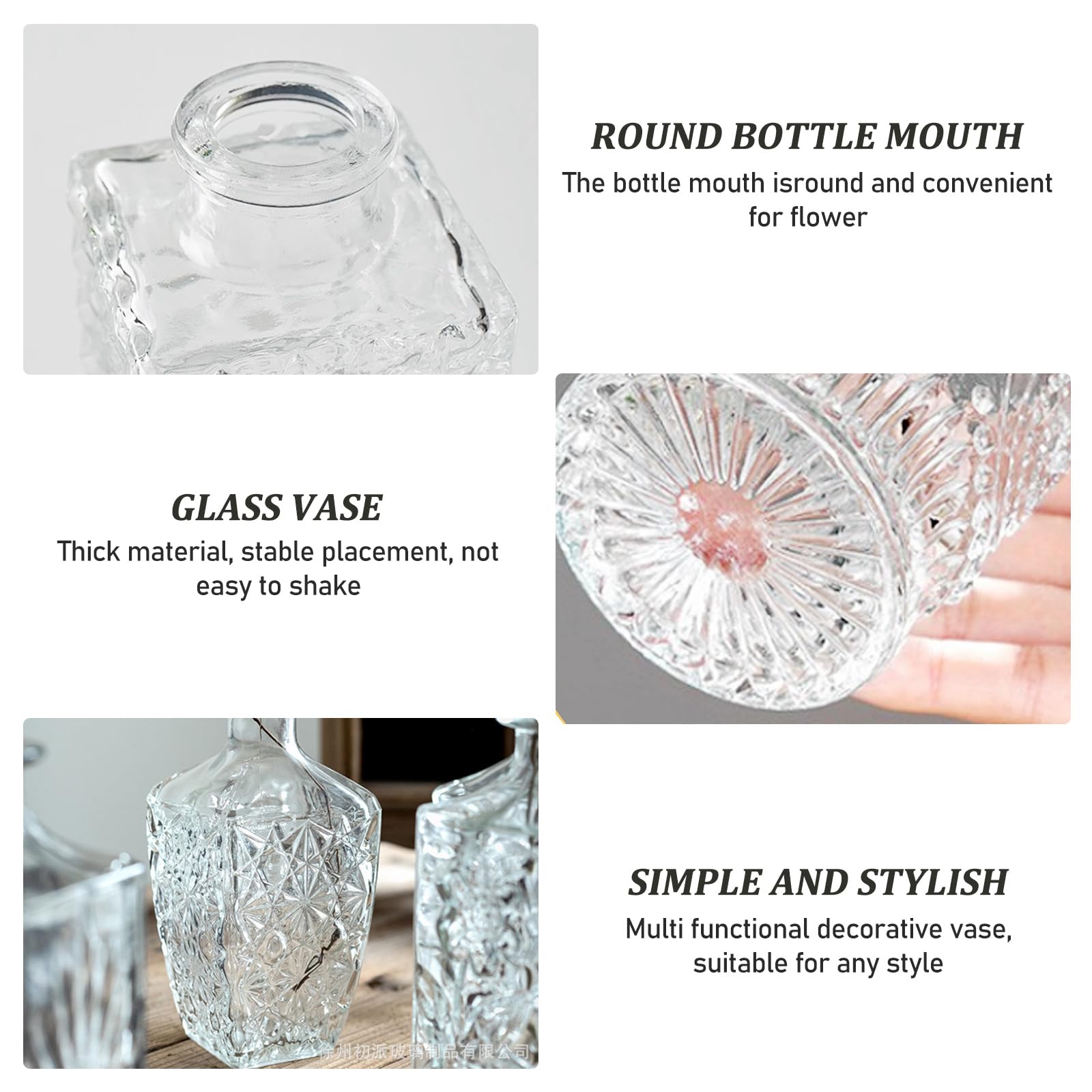 Lot De 10 Mini Vases En Verre Vintage Transparent - Pour Décoration Table Mariage, Anniversaire, Maison