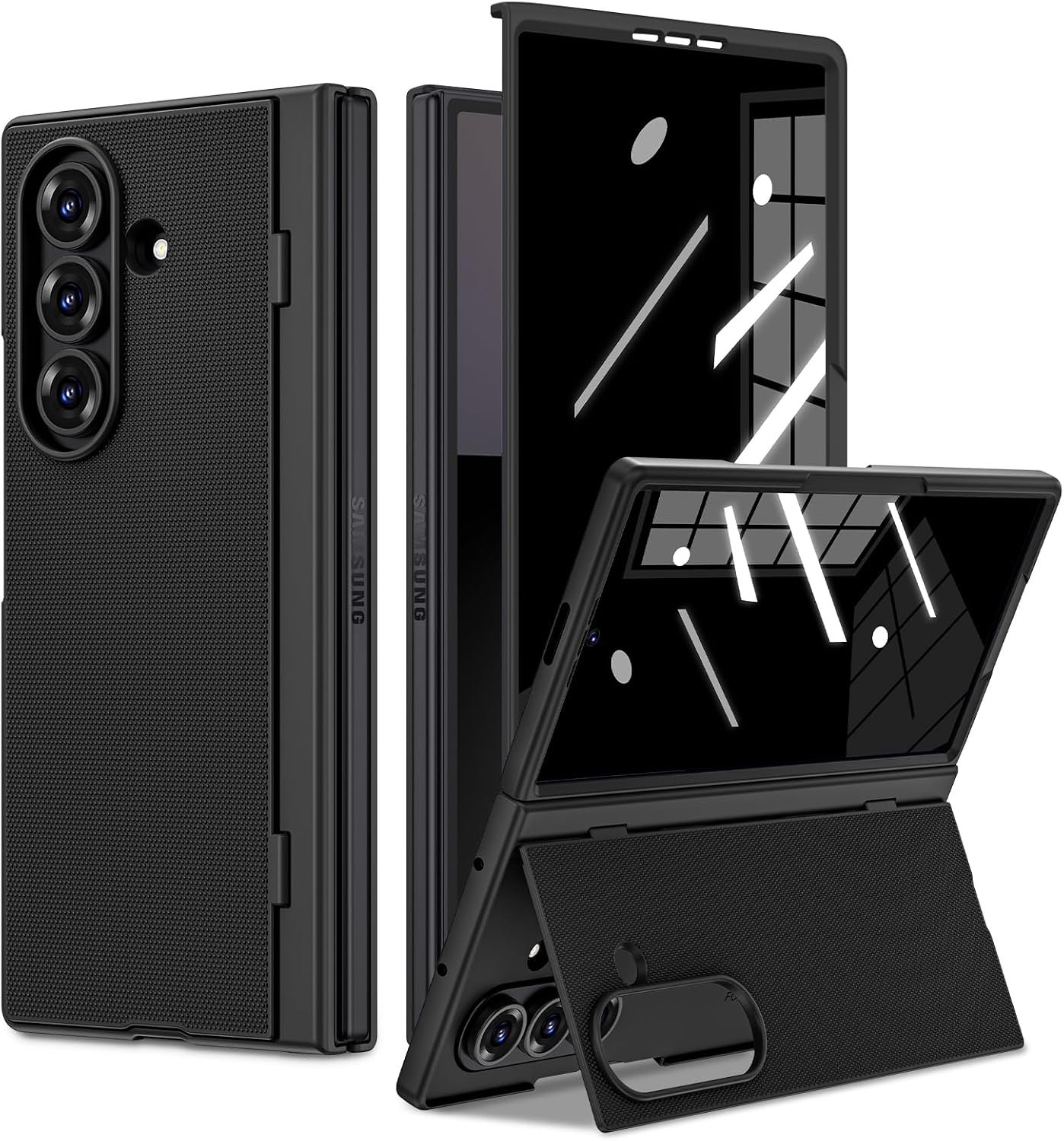 Ruky for Z Fold 7 Case with Built-in Privacy Screen Protector, Black