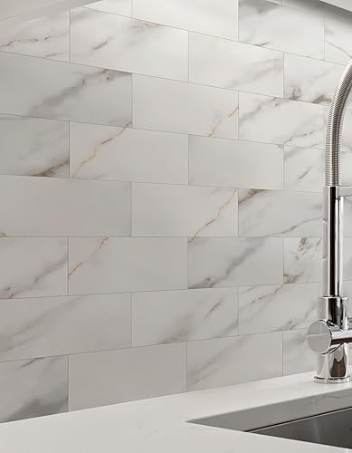 Miniatura 2 de Yipscazo Azulejo de pared compuesto de PVC 3D de 3 x 6 pulgadas para despegar y pegar en azulejos para cocina, baño, lavandería, chimenea (piedra