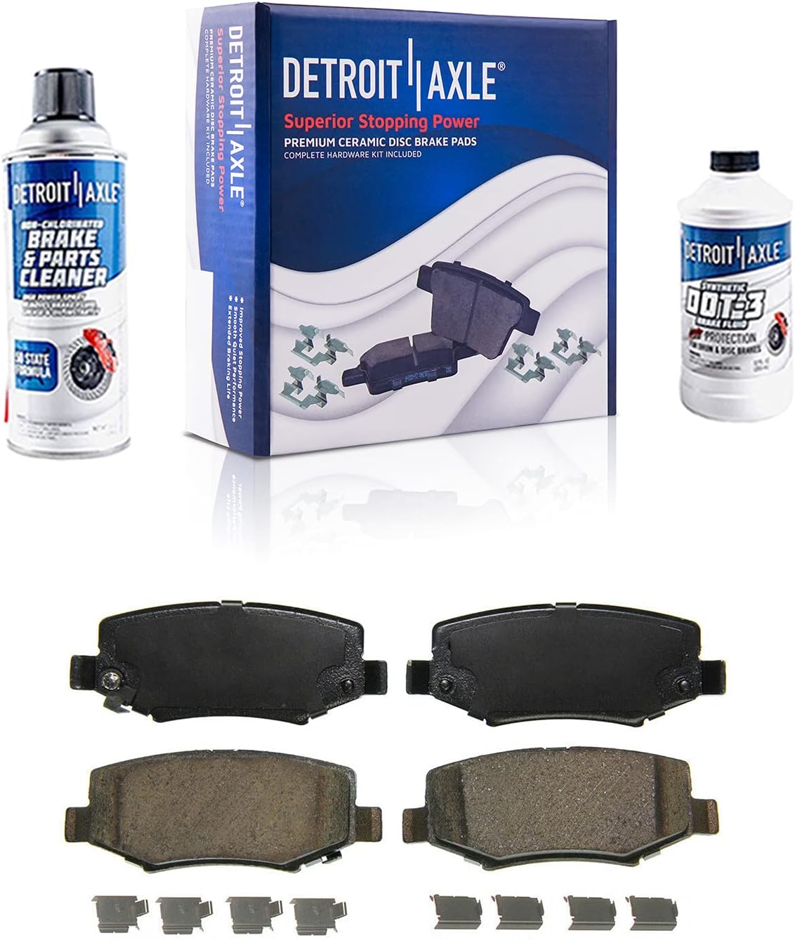 Detroit Axle - Rear Brake Kit for Dodge Nitro Jeep Liberty Wrangler Disc Brake Calipers w/Brackets Ceramic Brakes Pads Replacement