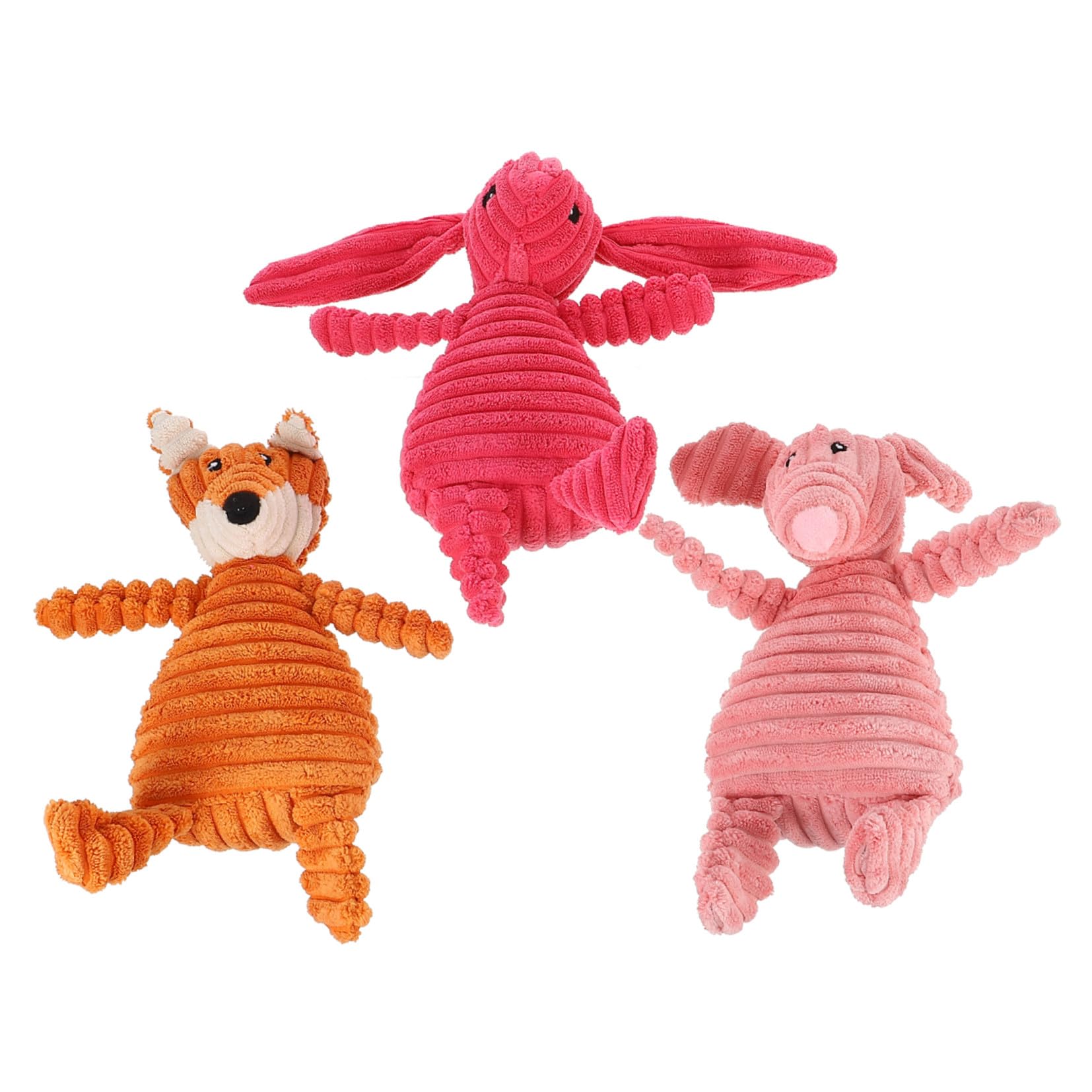 POPETPOP Giocattoli Sonori per Cani Set 3 Unitá in Peluche Resistente Suono, Design Adorabile per Giochi e Riduzione Comportamenti Distruttivi