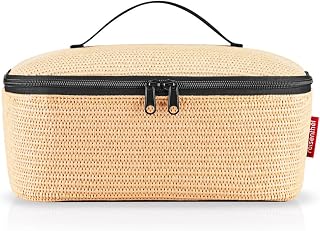 reisenthel Coolerbag M Pocket - Cool Bag with Outer Material Made from Recycled PET Bottles - Ideal for Lunch on the Go, Raffia Black, M, Cool bag