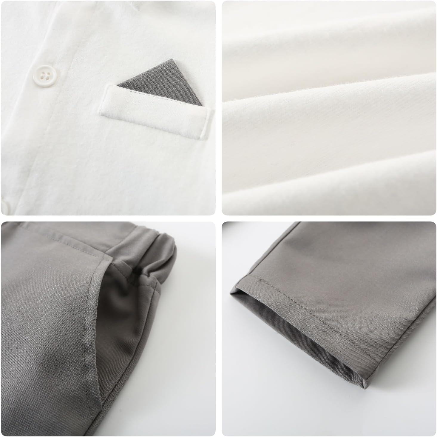 SALNIER Baby Boy Dress Suit Clothes Sets Infant Tuxedo Gentleman Suits Outfits Bowtie Shirt Suspenders Pants Beret Hat - Image 6