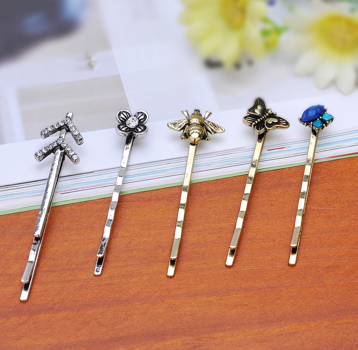 10 Pcs Vintage Alloy Mixed Hair Bobby Pins for girls Hair Clips Barrettes for women NO REPEAT RANDOM PACKING