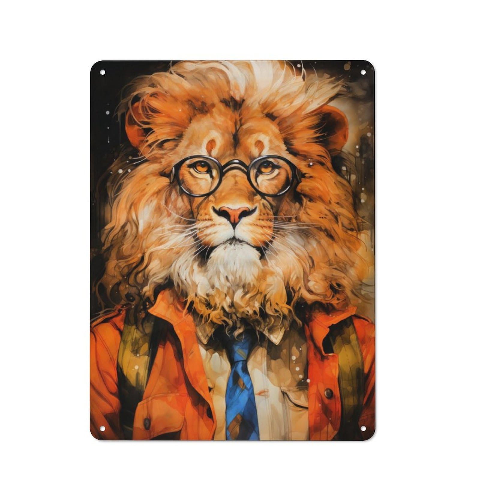 Retro Metal Sign 40x30cm Featuring Animal Lion, Home Bar Decor for Pub, Home Bar, Shed Or Man Cave