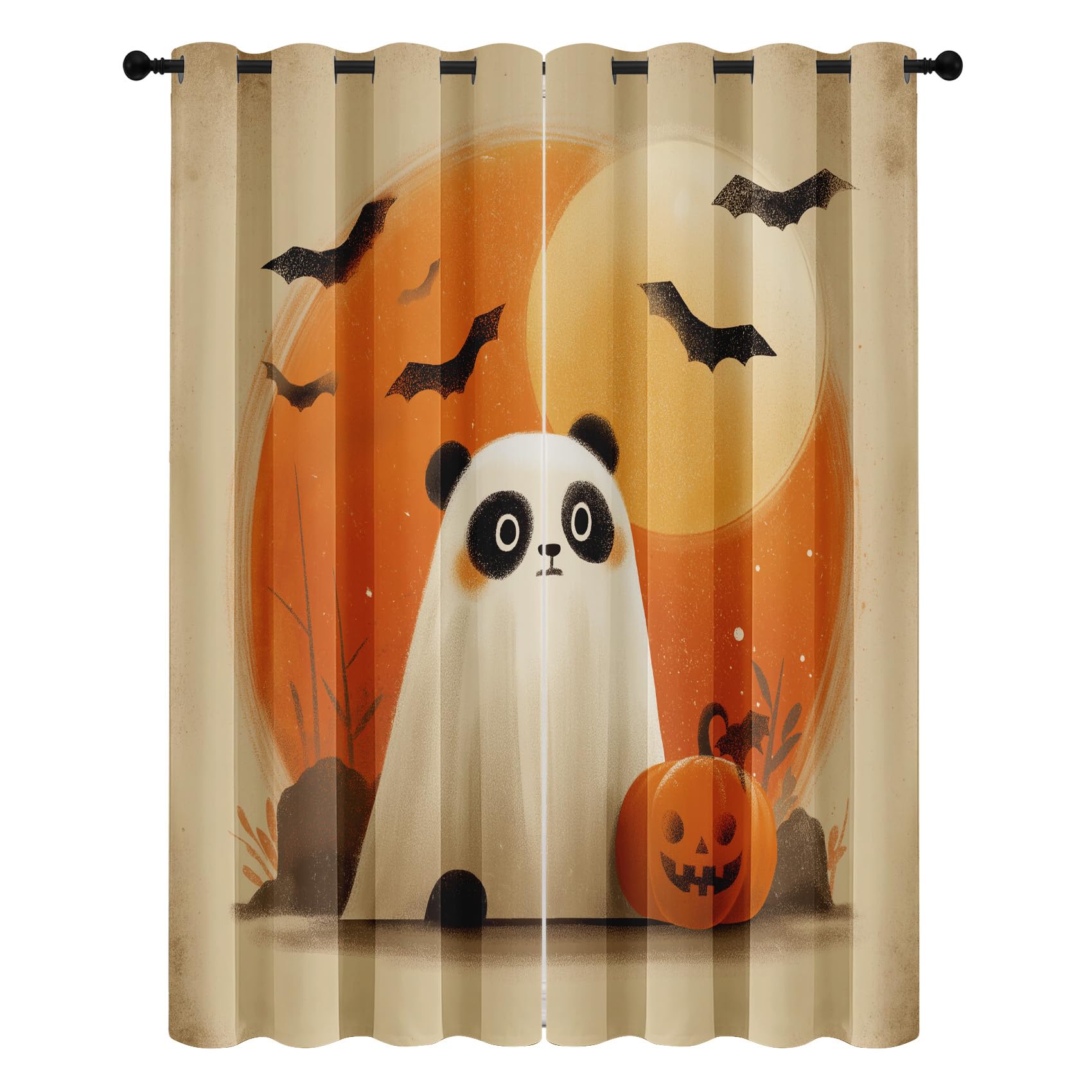 Rideaux occultants Halloween fantôme thermique : résolvez le froid aux fenêtres du salon