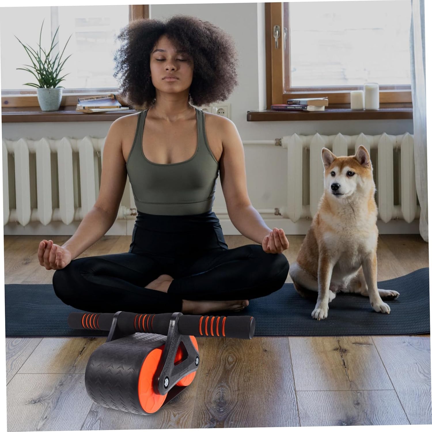 TOYANDONA Ab Roller Wheel with Triangular Support for Core Workout Stable Abdominal Wheel Exercise Equipment for Home Gym Strengthen Back Shoulders Arms Suitable for Beginners and Advanced