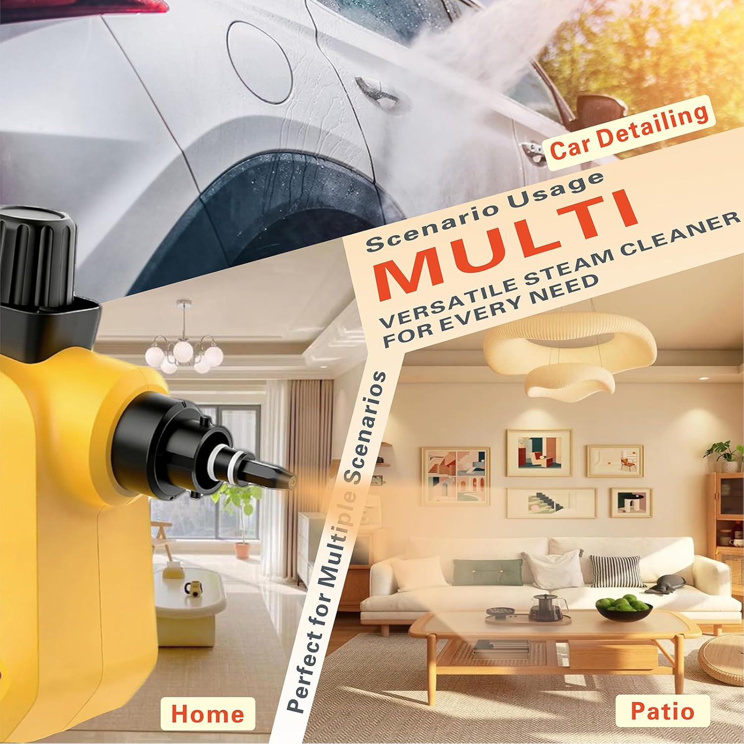Handheld Steam Cleaner for Home Walls Car Furniture, High Pressure Steam Cleaner with 9 PCS Attachments, Wallpaper Steamer for Cleaning，Portable Steam Cleaners for Deep Cleaning Carpet