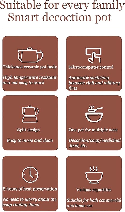 Olla Eléctrica para Hierbas Chinas, 3L, con Función de Mantenimiento de Calor miniatura 8