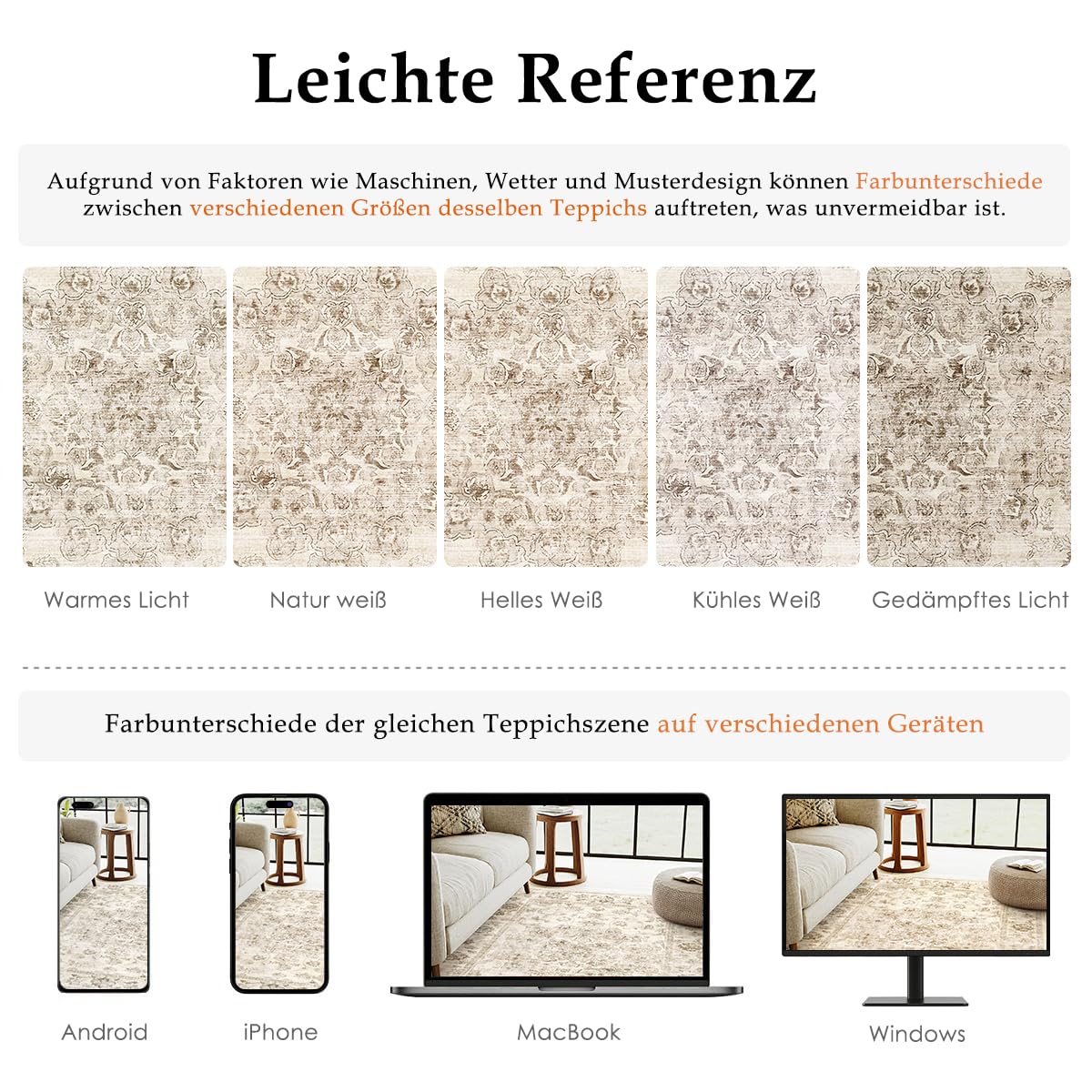 HUGEAR Vintage Beige Waschbarer Teppich Wohnzimmer 160x230cm Retro Rugs for Living Room Weich rutschfest Groß Tepich Kurzflor Schlafzimmer Carpet Living Room Bedroom Esszimmer Teppiche Büro