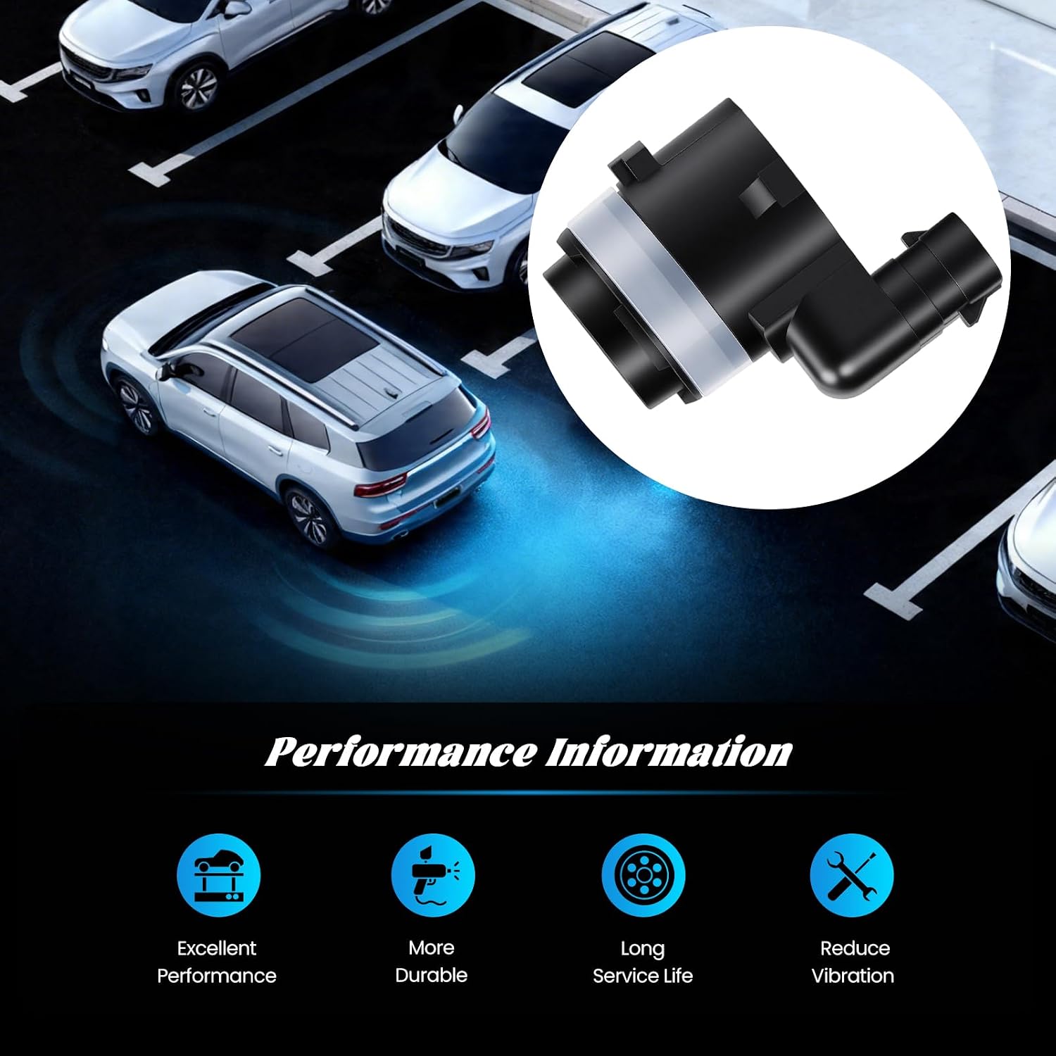 Parking Aid Sensor Replacement for Ram 1500 2500 3500 2019-2023 Durango 2023 Gladiator 2020-2023 Wrangler 2018-2023 Front Rear Backup Sensor Replace 6MK25TZZAA