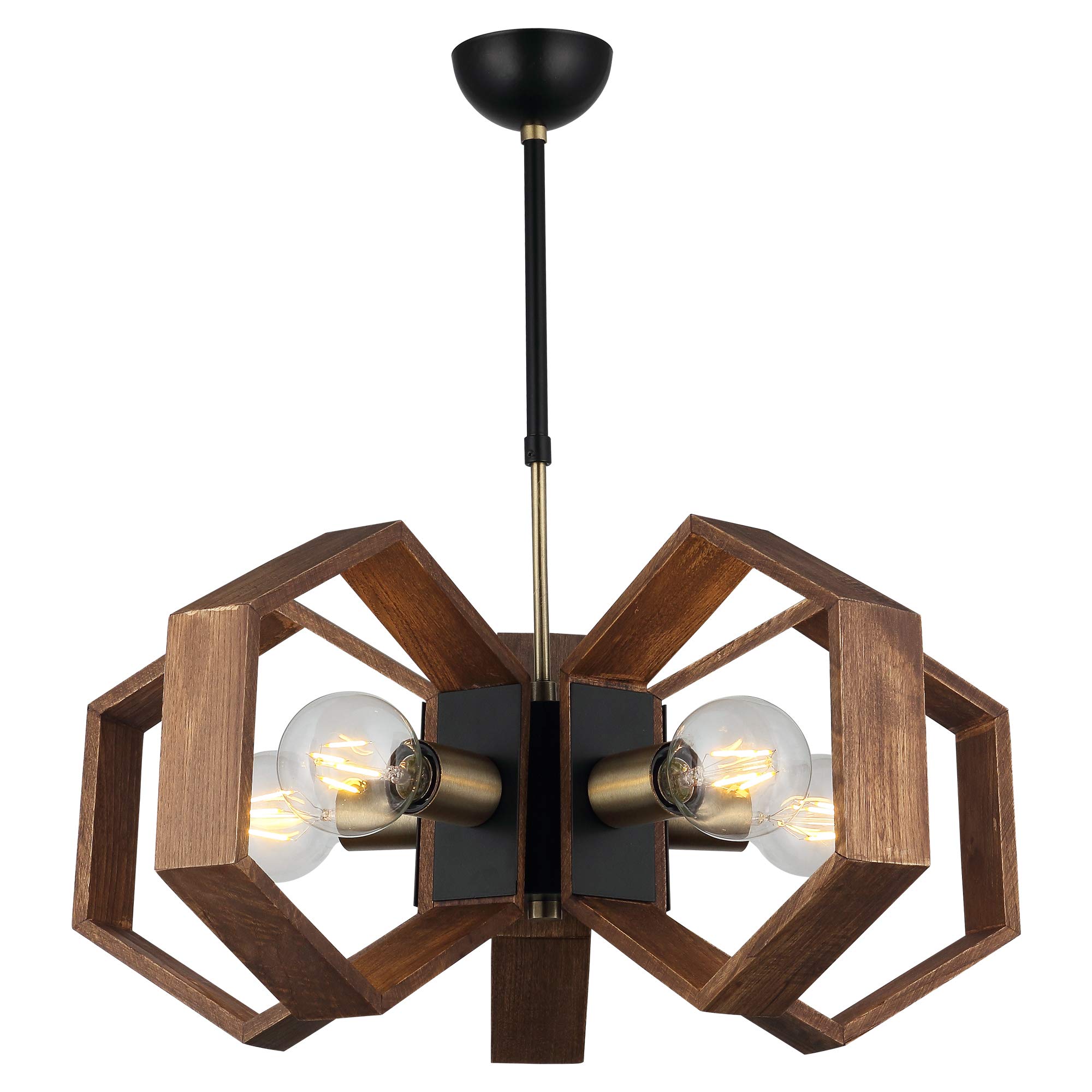Lustre suspension Homemania chic en métal doré et bois pour un salon élégant