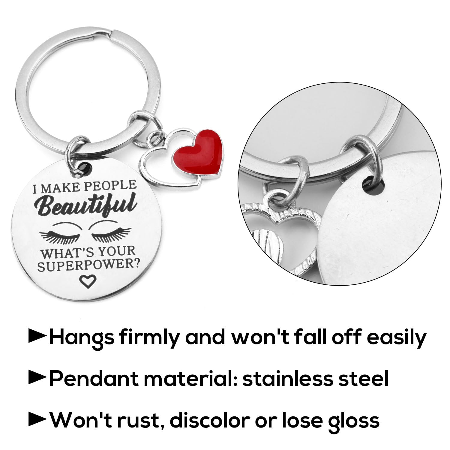Gosknor Beautician Keychain, Esthetician Keychain Charm Makeup Artist Jewelry Beautician Gift to Women Lash Makeup Artist